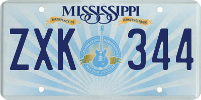 MS license plate ZXK344