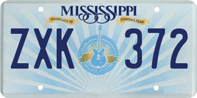 MS license plate ZXK372