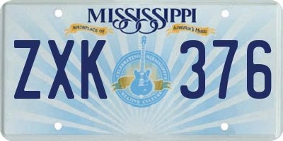 MS license plate ZXK376