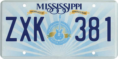 MS license plate ZXK381