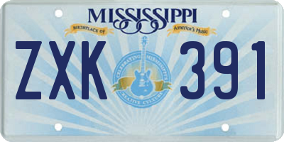 MS license plate ZXK391