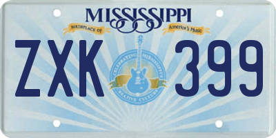 MS license plate ZXK399