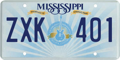 MS license plate ZXK401