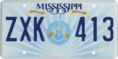 MS license plate ZXK413