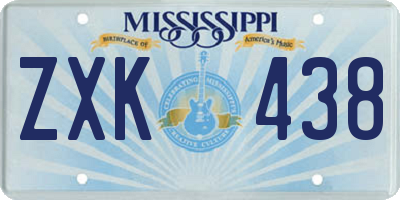 MS license plate ZXK438