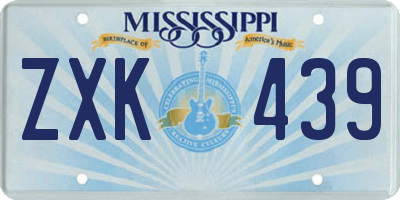 MS license plate ZXK439