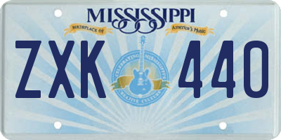 MS license plate ZXK440