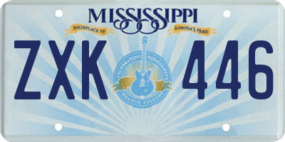 MS license plate ZXK446