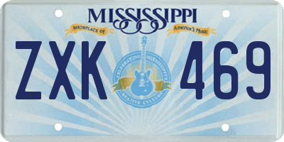 MS license plate ZXK469