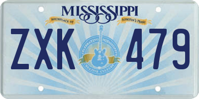 MS license plate ZXK479