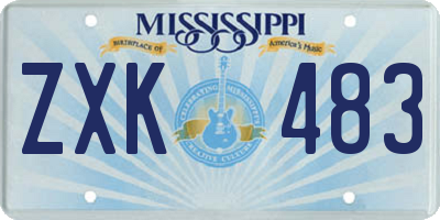 MS license plate ZXK483
