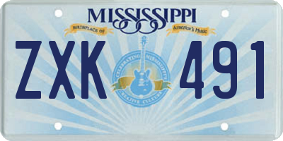 MS license plate ZXK491