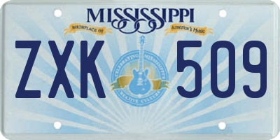 MS license plate ZXK509