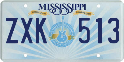 MS license plate ZXK513
