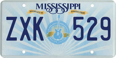 MS license plate ZXK529