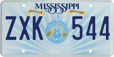 MS license plate ZXK544