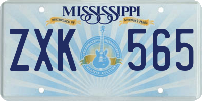 MS license plate ZXK565