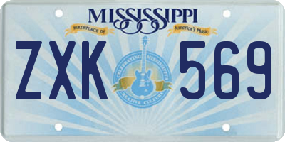 MS license plate ZXK569