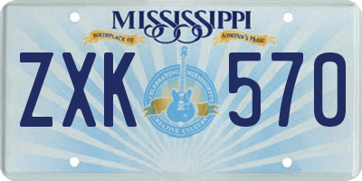 MS license plate ZXK570