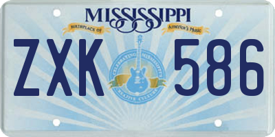 MS license plate ZXK586