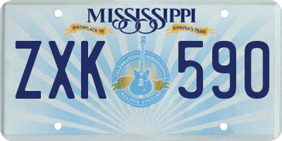 MS license plate ZXK590