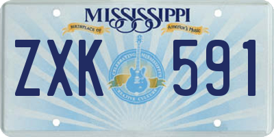 MS license plate ZXK591