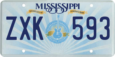 MS license plate ZXK593