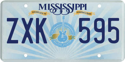 MS license plate ZXK595