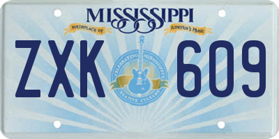 MS license plate ZXK609
