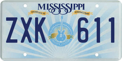 MS license plate ZXK611
