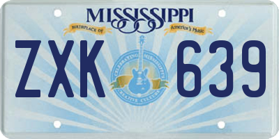 MS license plate ZXK639