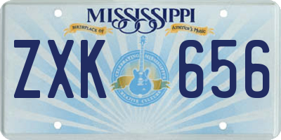 MS license plate ZXK656