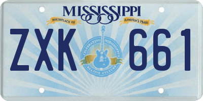 MS license plate ZXK661