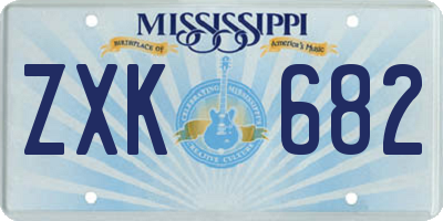 MS license plate ZXK682