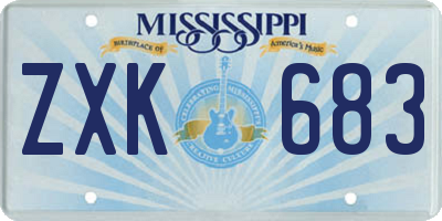 MS license plate ZXK683