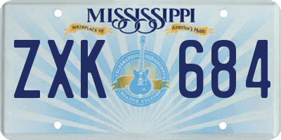 MS license plate ZXK684