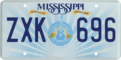 MS license plate ZXK696