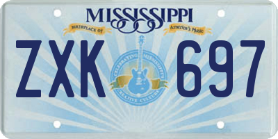 MS license plate ZXK697