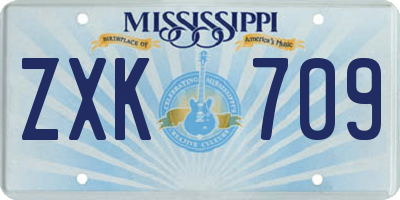MS license plate ZXK709
