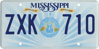 MS license plate ZXK710