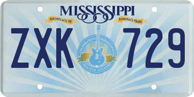 MS license plate ZXK729