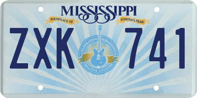 MS license plate ZXK741