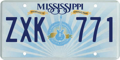 MS license plate ZXK771
