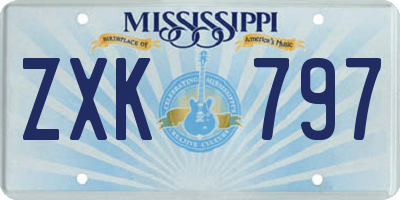 MS license plate ZXK797
