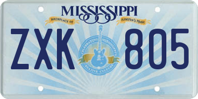 MS license plate ZXK805