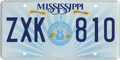 MS license plate ZXK810