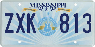 MS license plate ZXK813