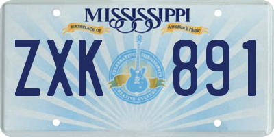 MS license plate ZXK891