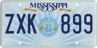 MS license plate ZXK899