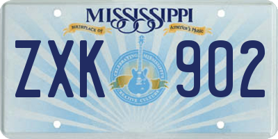 MS license plate ZXK902